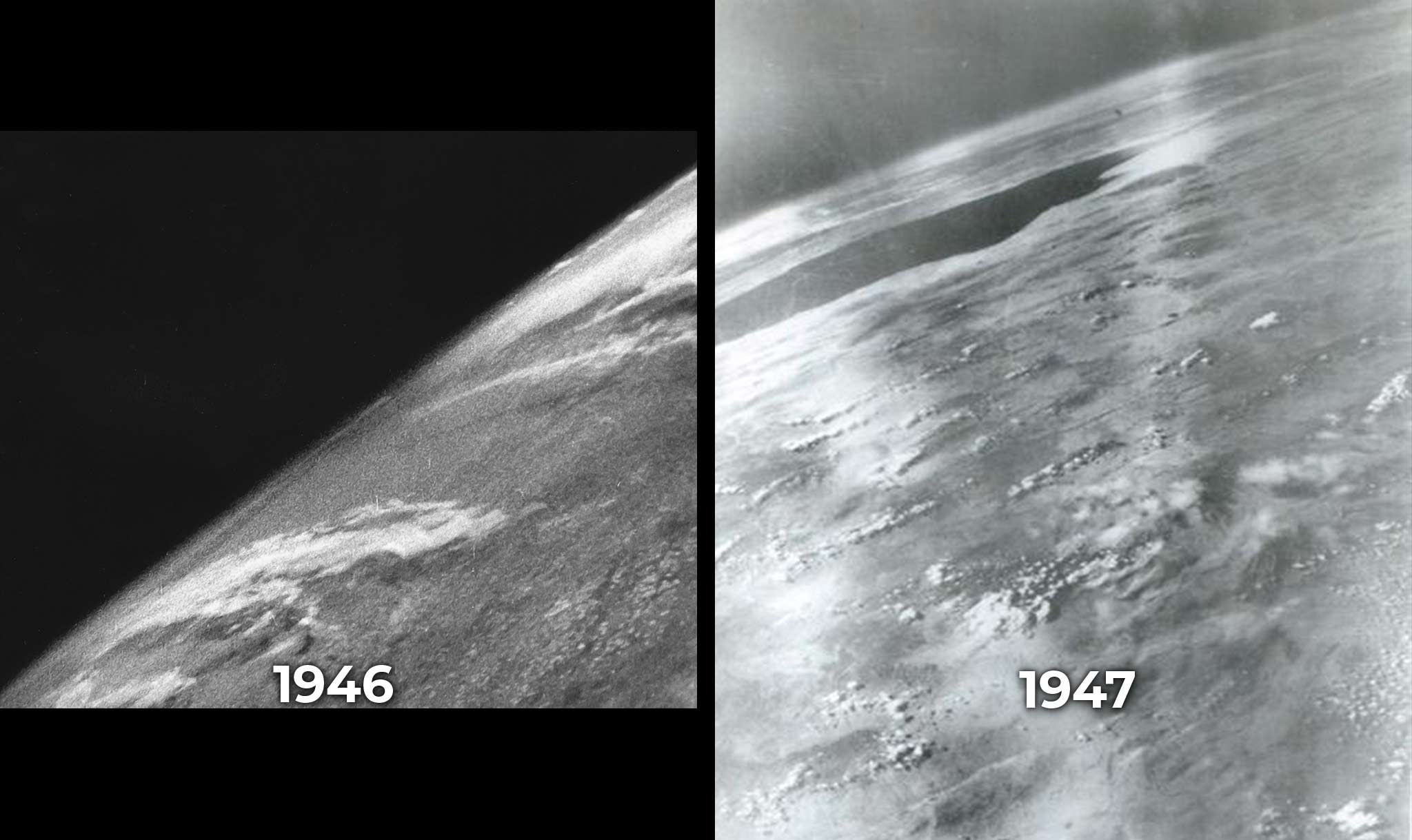 The first photos of Earth from space came in the late 1940s.