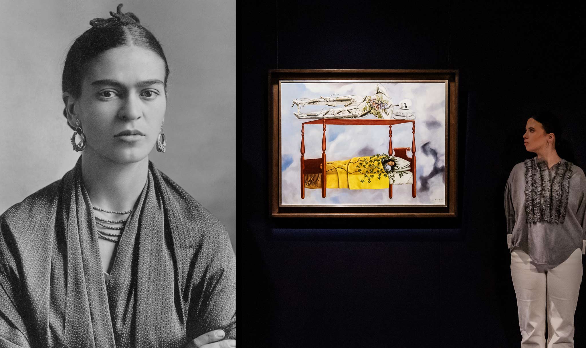 Frida Kahlo painted “El sueño (La cama)” in 1940.