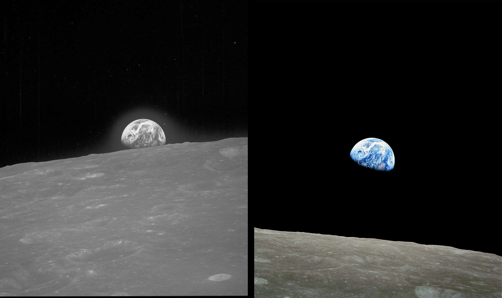 These 1968 images showed the first “Earthrise” from space.