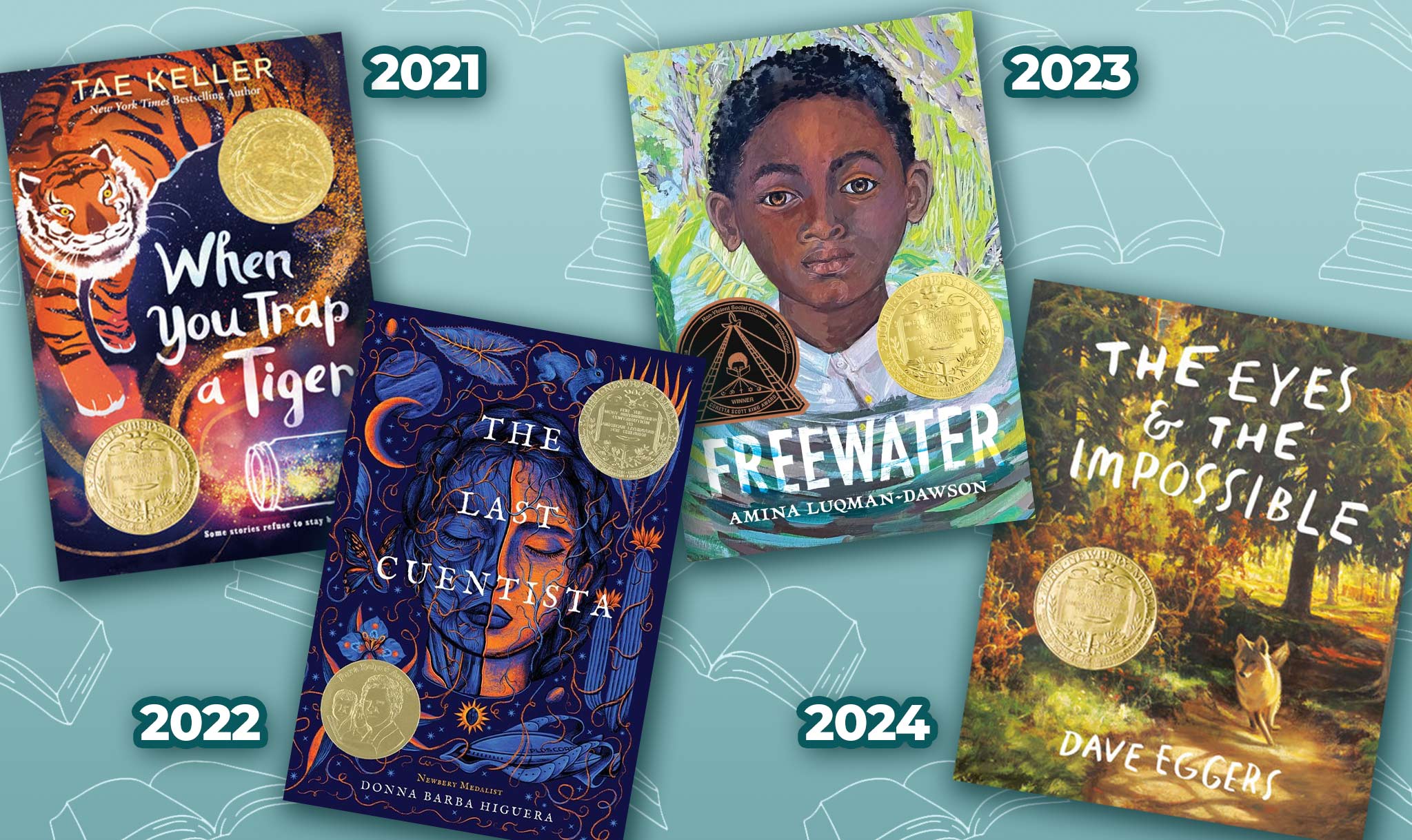 The last four Newbery Award winners (from 2021 through 2024)