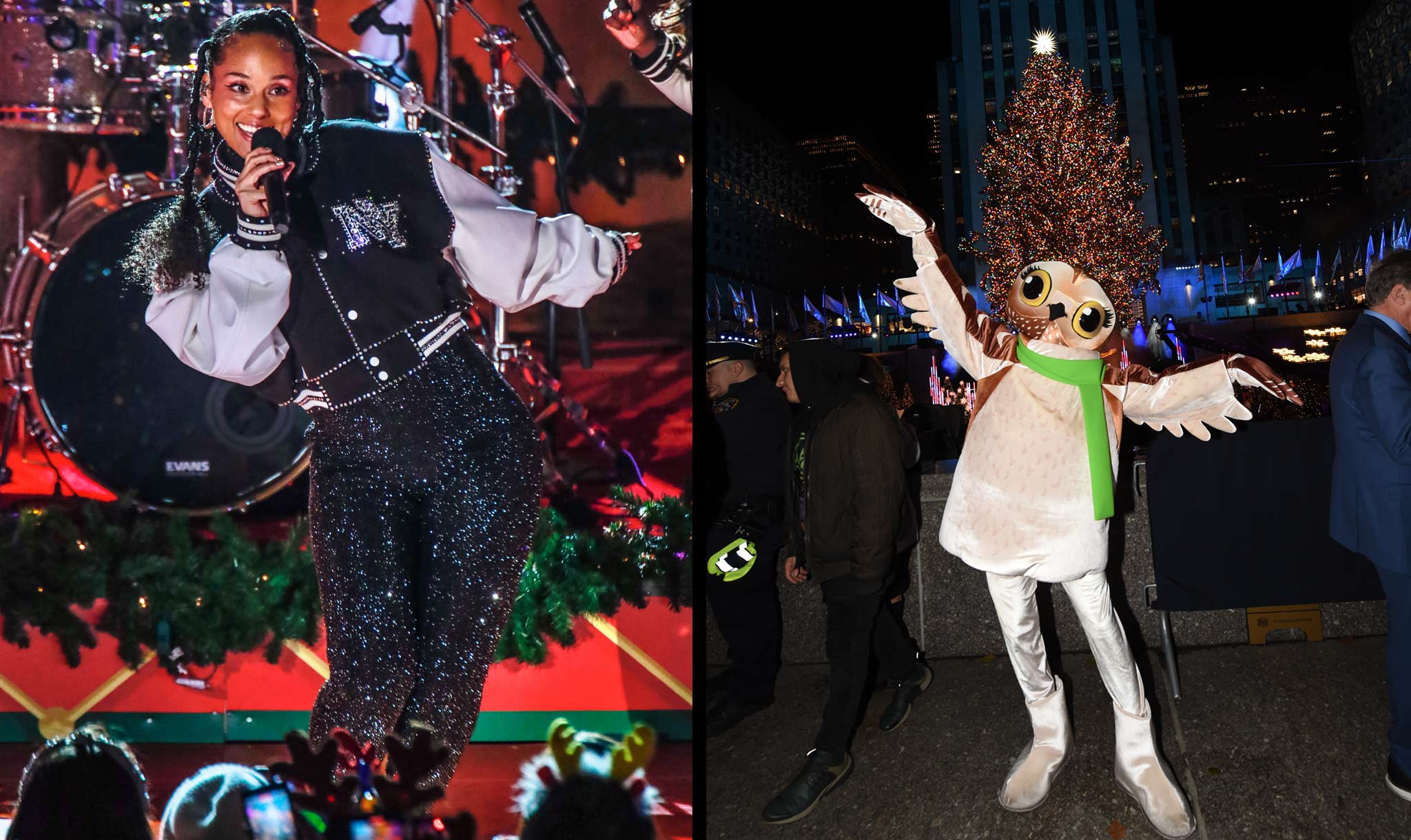 Alicia Keys (left) performed for the lighting ceremony!