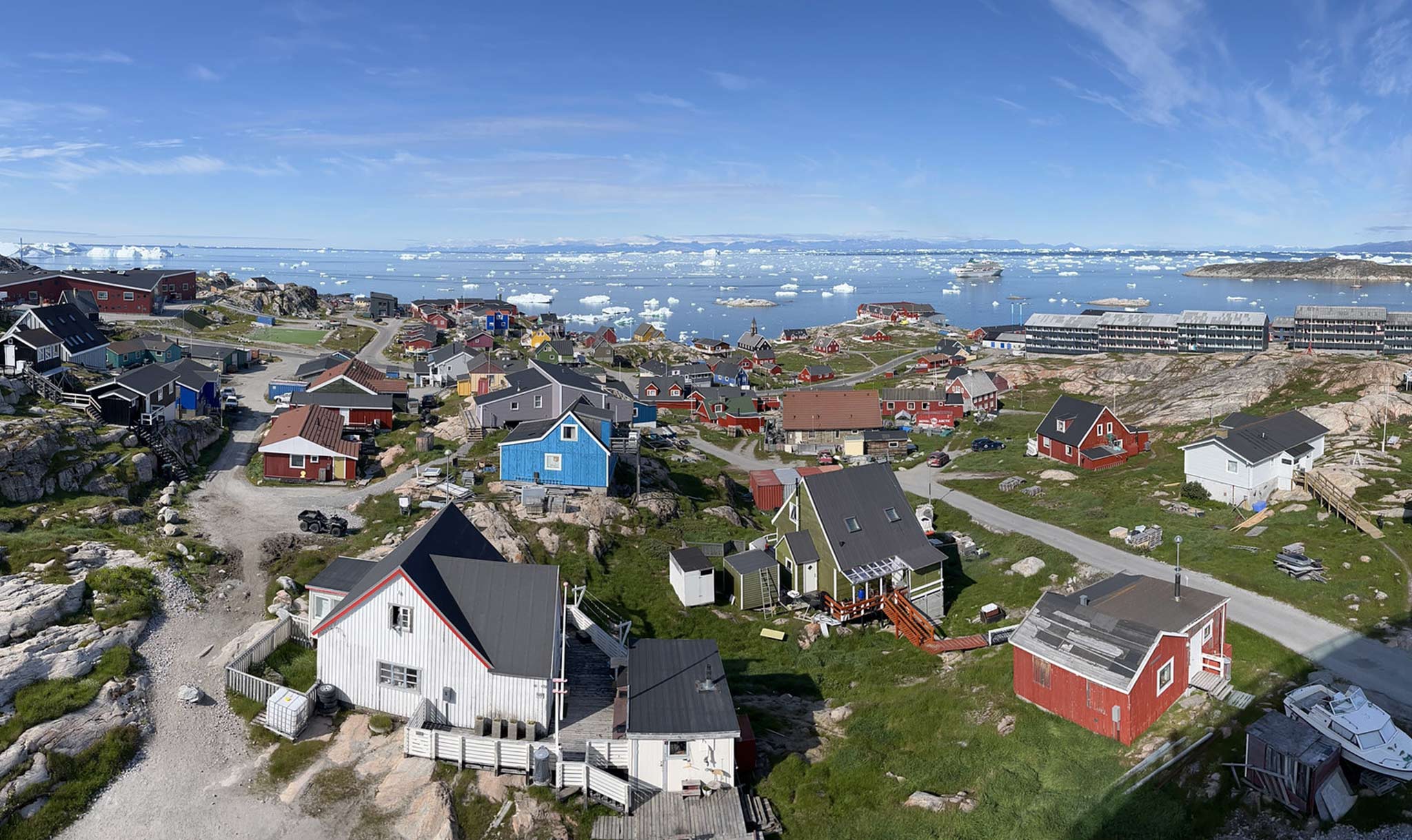 You can see many icebergs from the town of Ilulissat, Greenland.