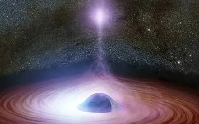 An artist’s idea of what a black hole flare looks like