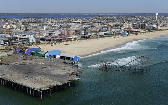 Hurricane Sandy damaged the pier in Seaside Heights, New Jersey.