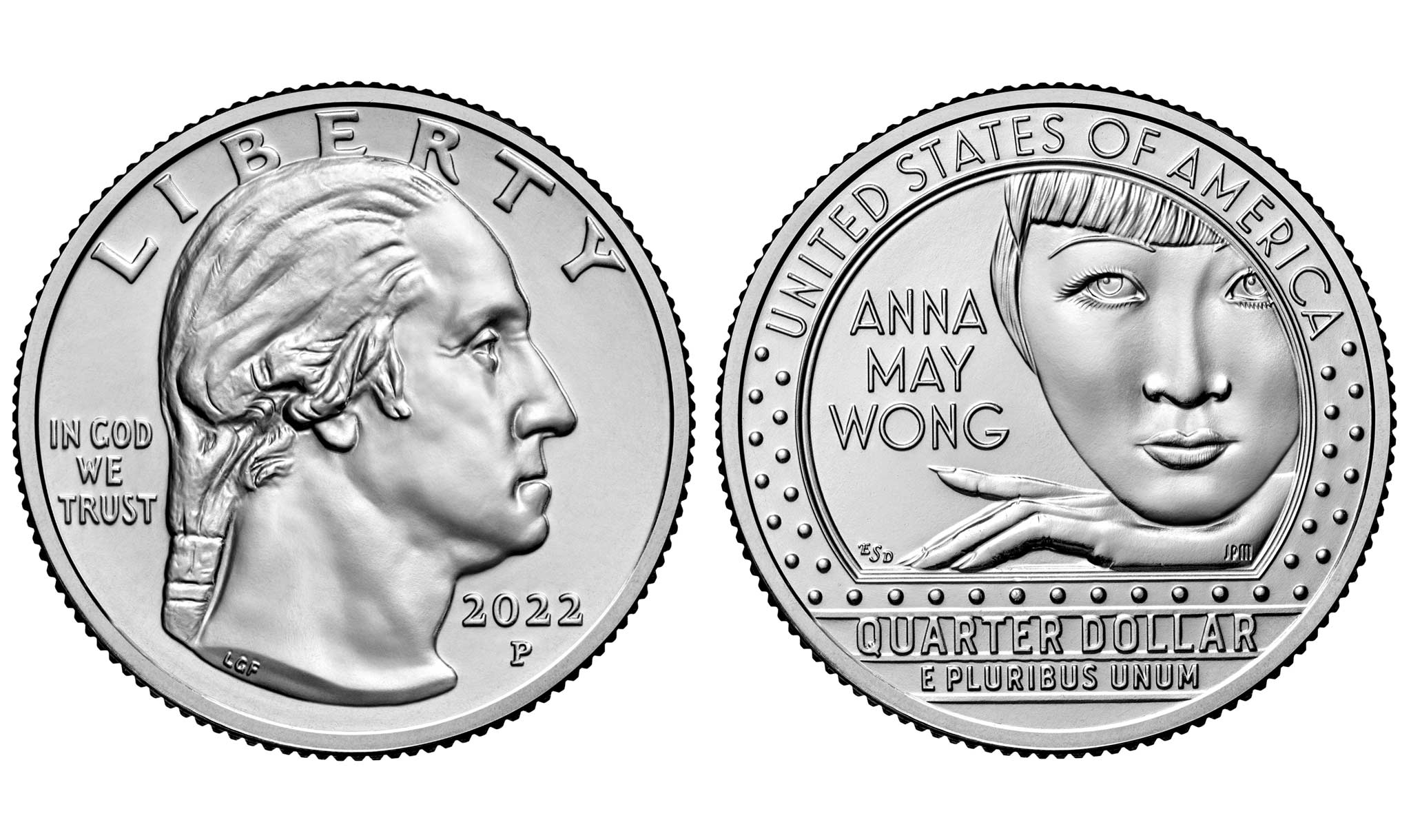George Washington is on the obverse. Wong is on the reverse.