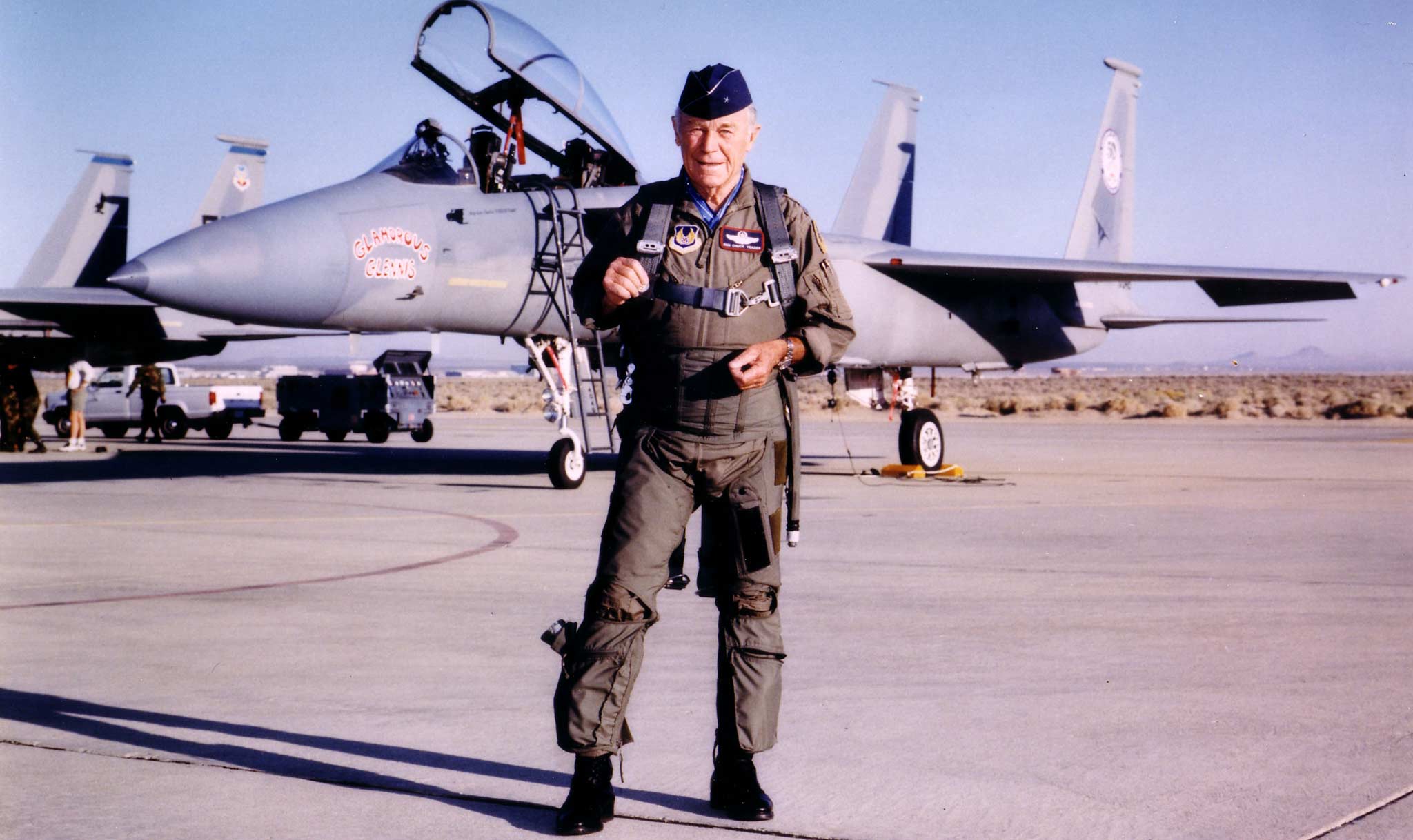 Yeager celebrates the 50th anniversary of his historic flight.