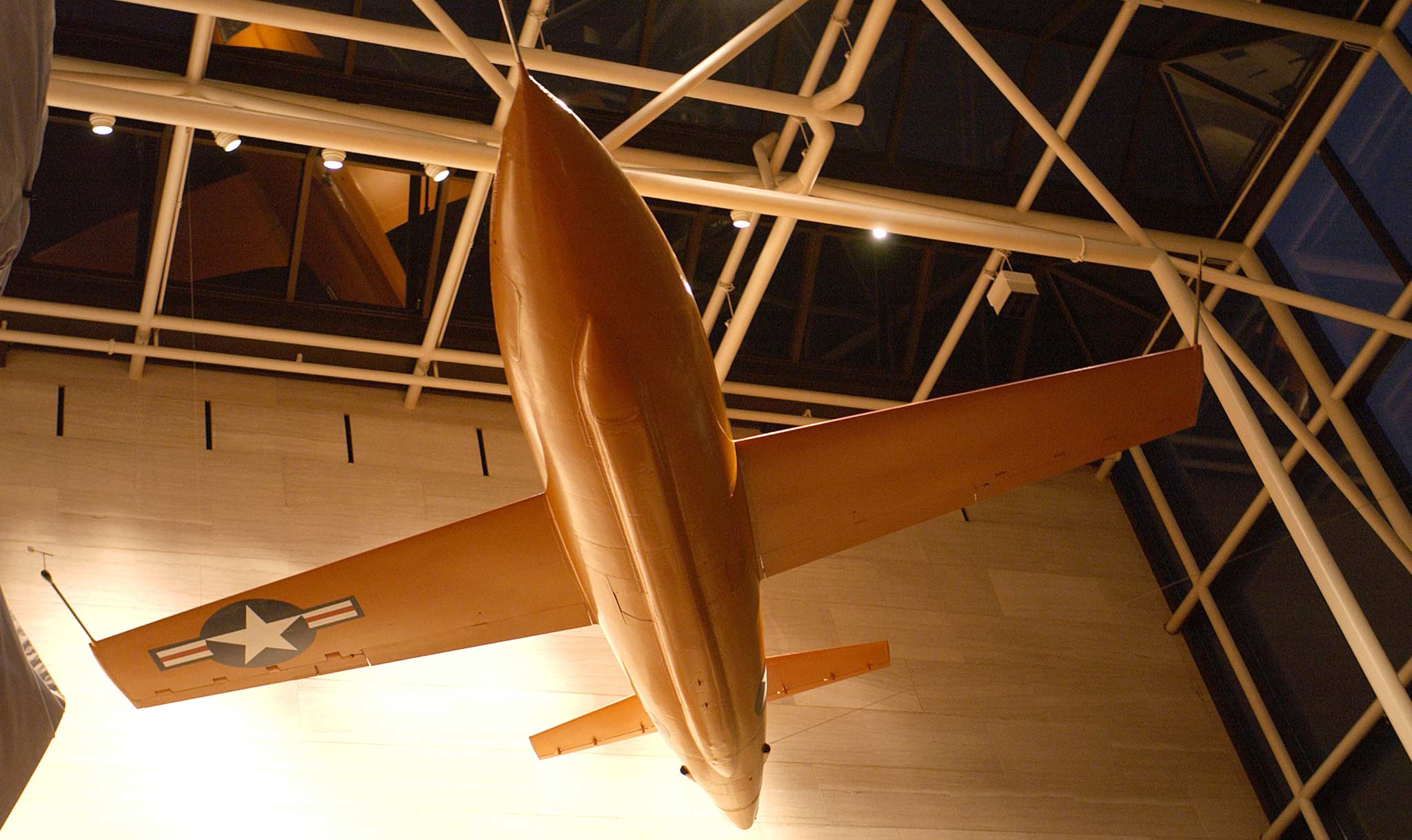 Yeager’s plane now hangs at the National Air and Space Museum.