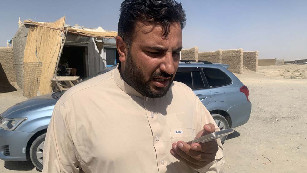 A man in Spin Boldak, Afghanistan, during the blackout