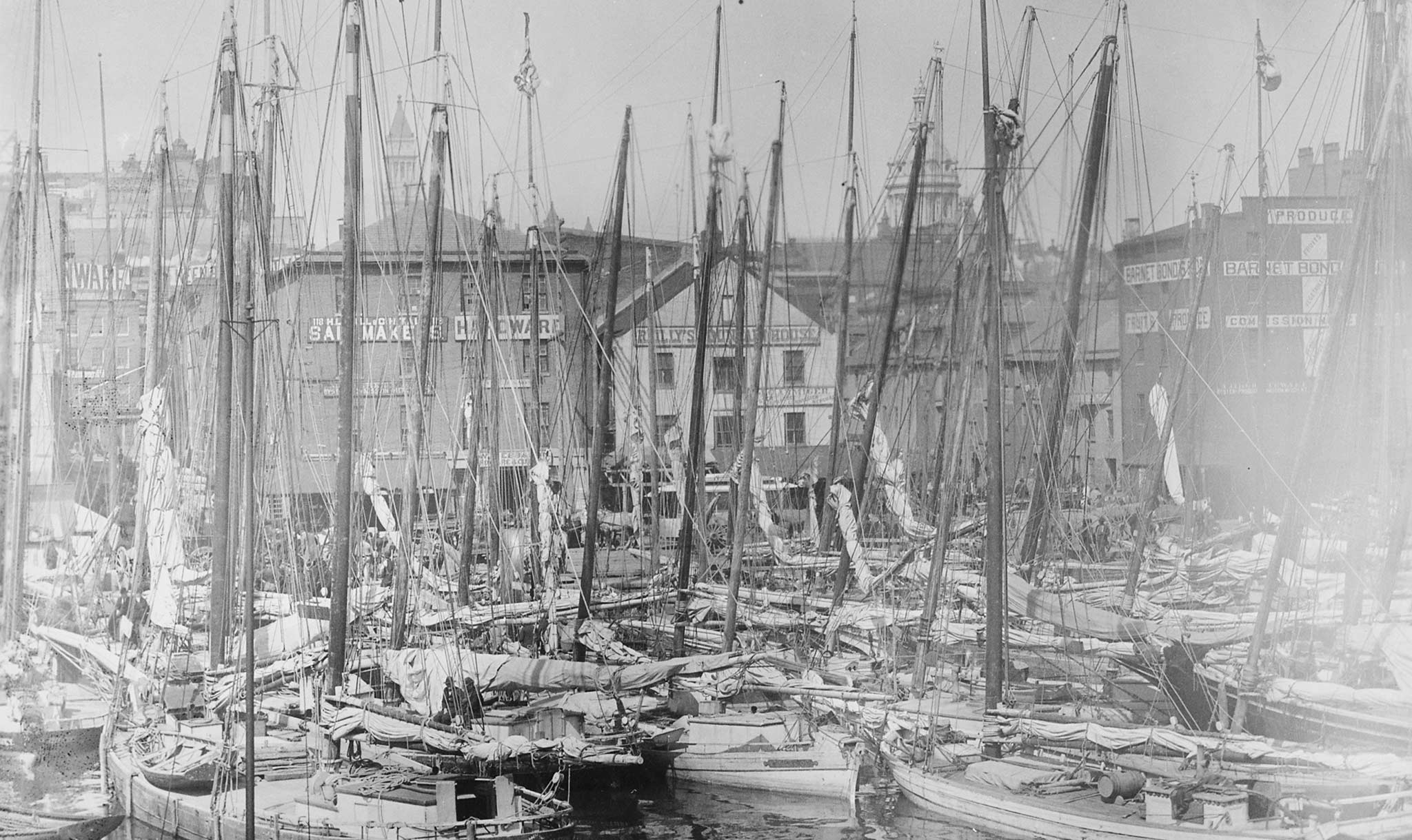 Ships in Baltimore around 1885