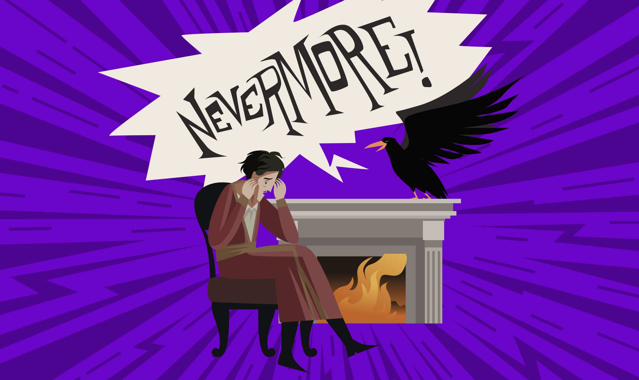 His most famous poem features a talking bird.