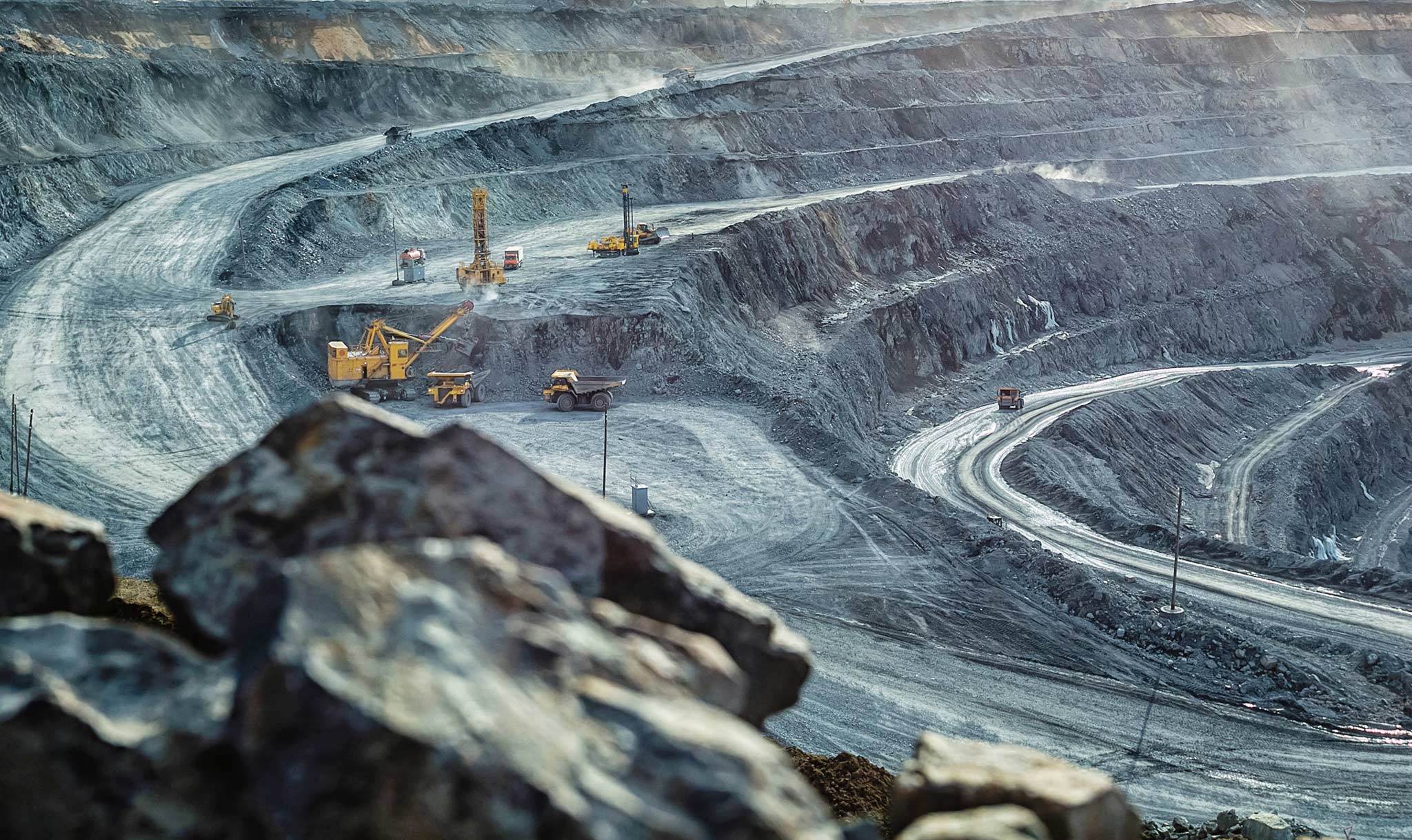 Workers dig out silver in mines like these.