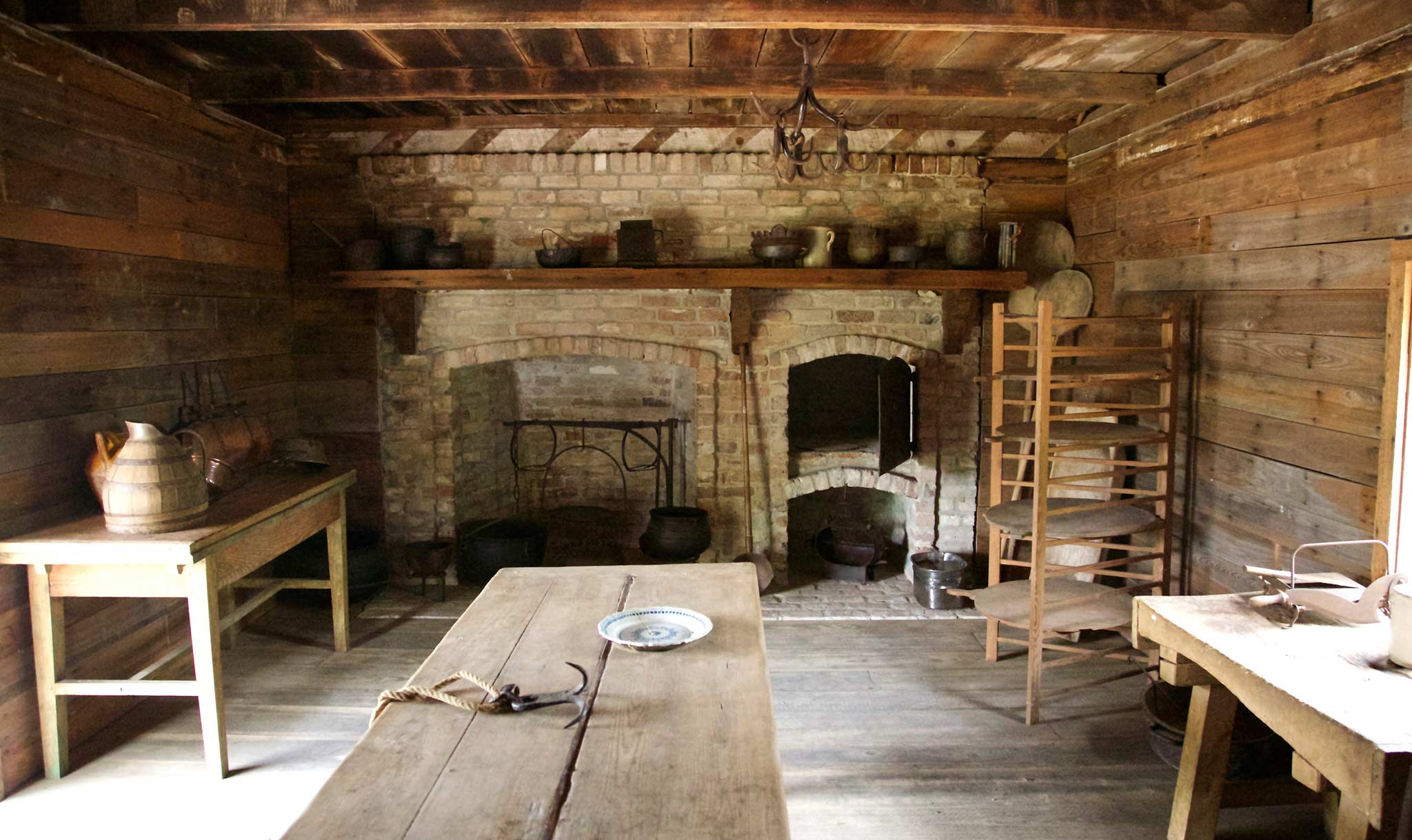 Visitors to Whitney can explore the inside of a slave cabin.