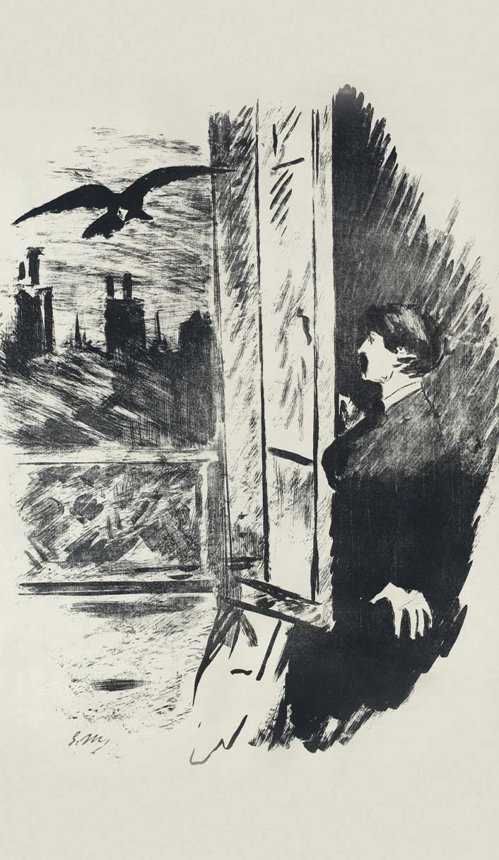 Edgar Allan Poe’s most famous poem is “The Raven.”