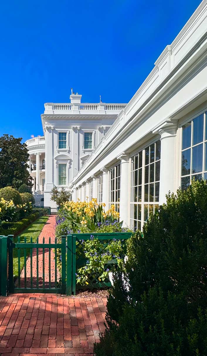 A view of the White House from the east