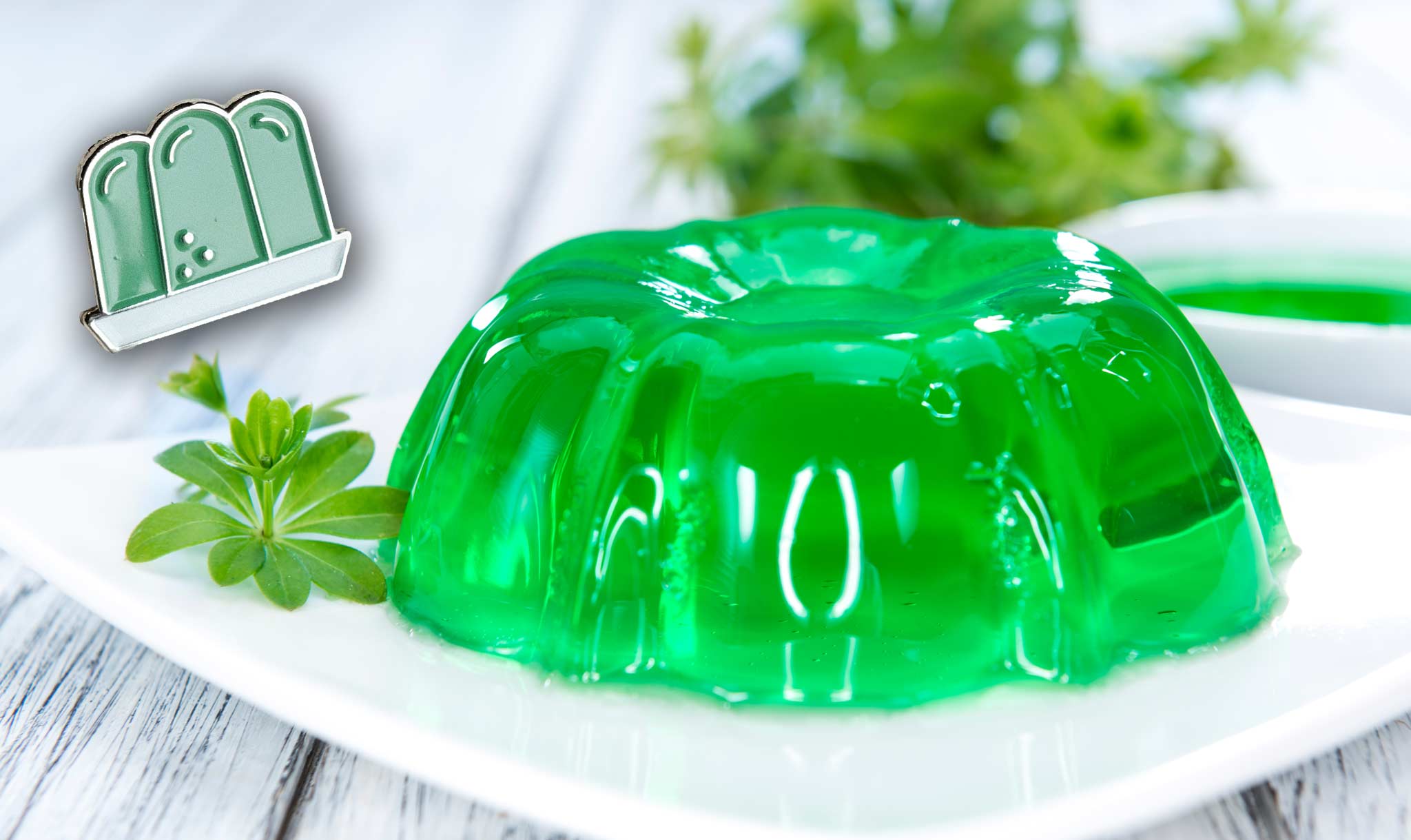 One pin shows green Jell-O, Utah’s official snack food!