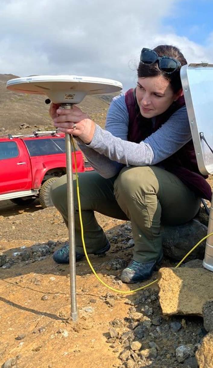 Dr. Stamps working in Iceland