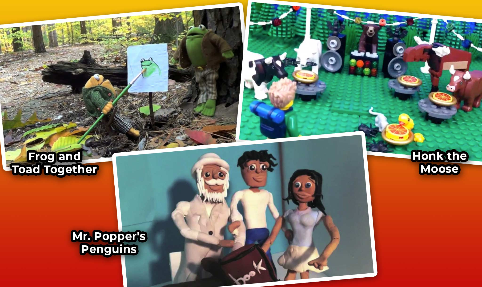 Some are made with puppets, LEGO, and animation.