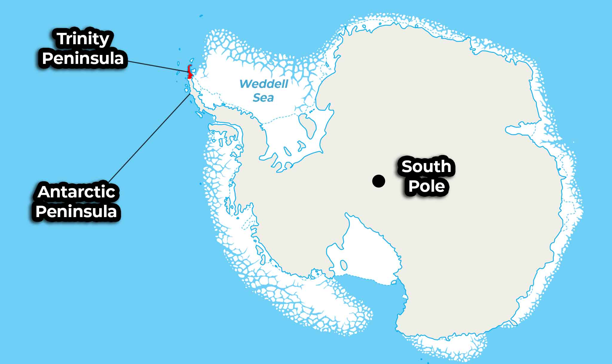 Explorers first found the Antarctic Peninsula.
